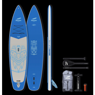 Indiana SUP 116 Family Pack BLUE with 3-piece 30%-Carbon-Fiberglasss-Composite Paddle