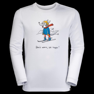 Jack Wolfskin SKIING WOLF LONGSLEEVE KIDS white cloud 92 f&uuml;r Kinder